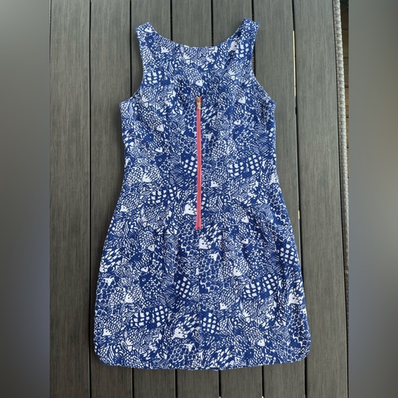Lilly Pulitzer Shift Dress Upstream Fish Print Size 6 - Picture 5 of 11